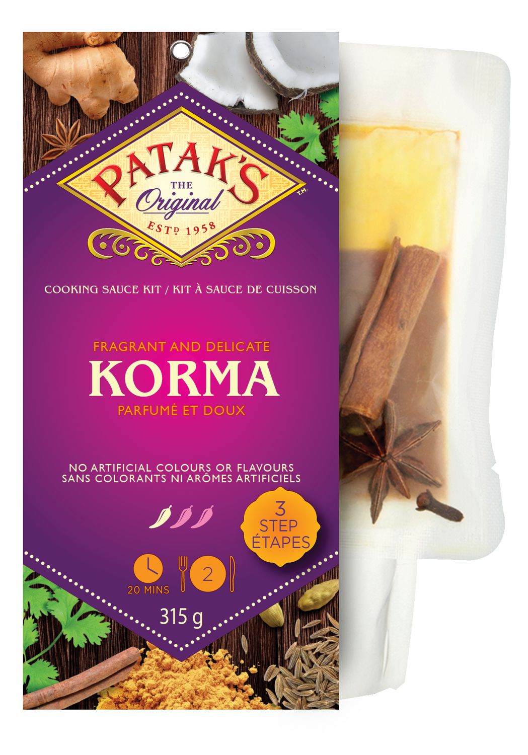 Patak`s The Original Korma  Cooking Sauce Kit  315g