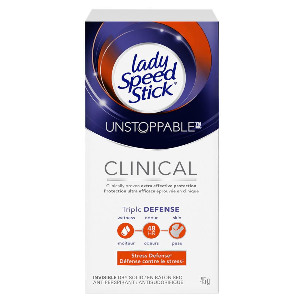 Lady Speed Stick Unstoppable Clinical Invisible Dry Solid Antiperspirant 45g