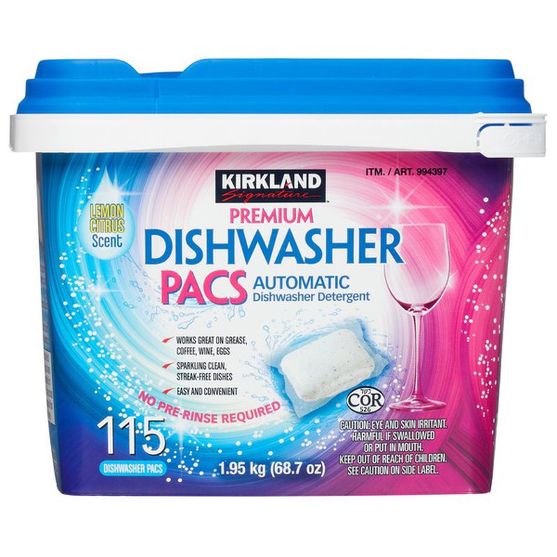 Kirkland Signature Premium  Lemon Citrus Scent Dishwasher Detergent Pacs 115pk