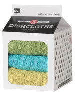 Dishcloths Chartreuse/Turquoise/Leaf Set of 3