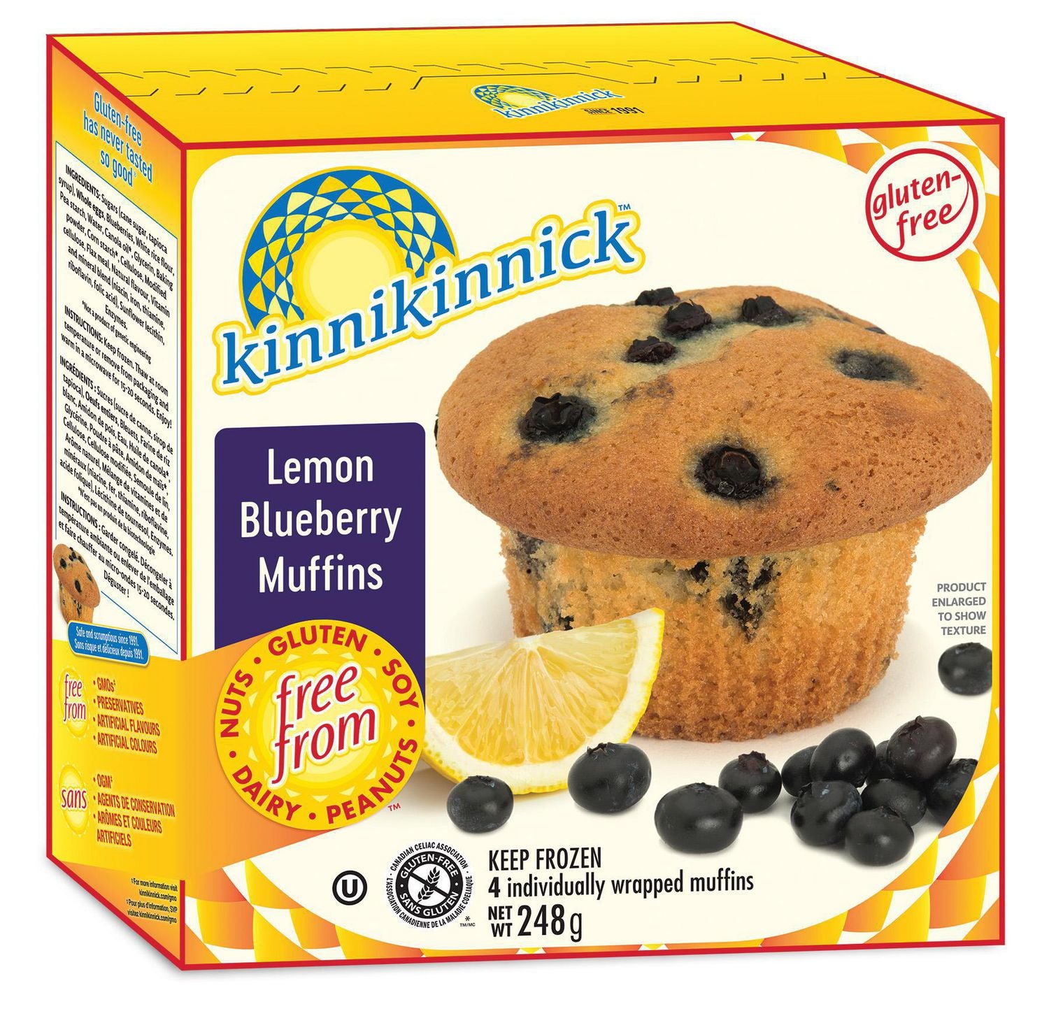 Kinnikinnick Frozen Lemon Blueberry Muffins 248 g