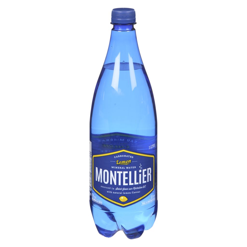 Montellier Lemon Flavour Carbonated Natural Spring Water 1L