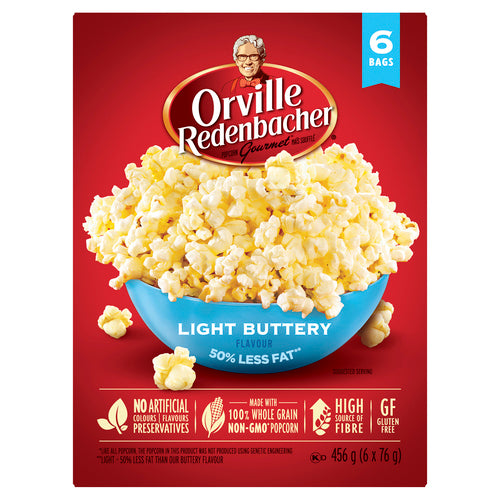 Orville Redenbacher Gourmet Light Buttery Popcorn  6 x 456 g