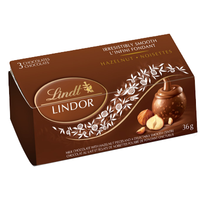 Lindt Lindor  Hazelnut Milk Chocolates 3 x 36g