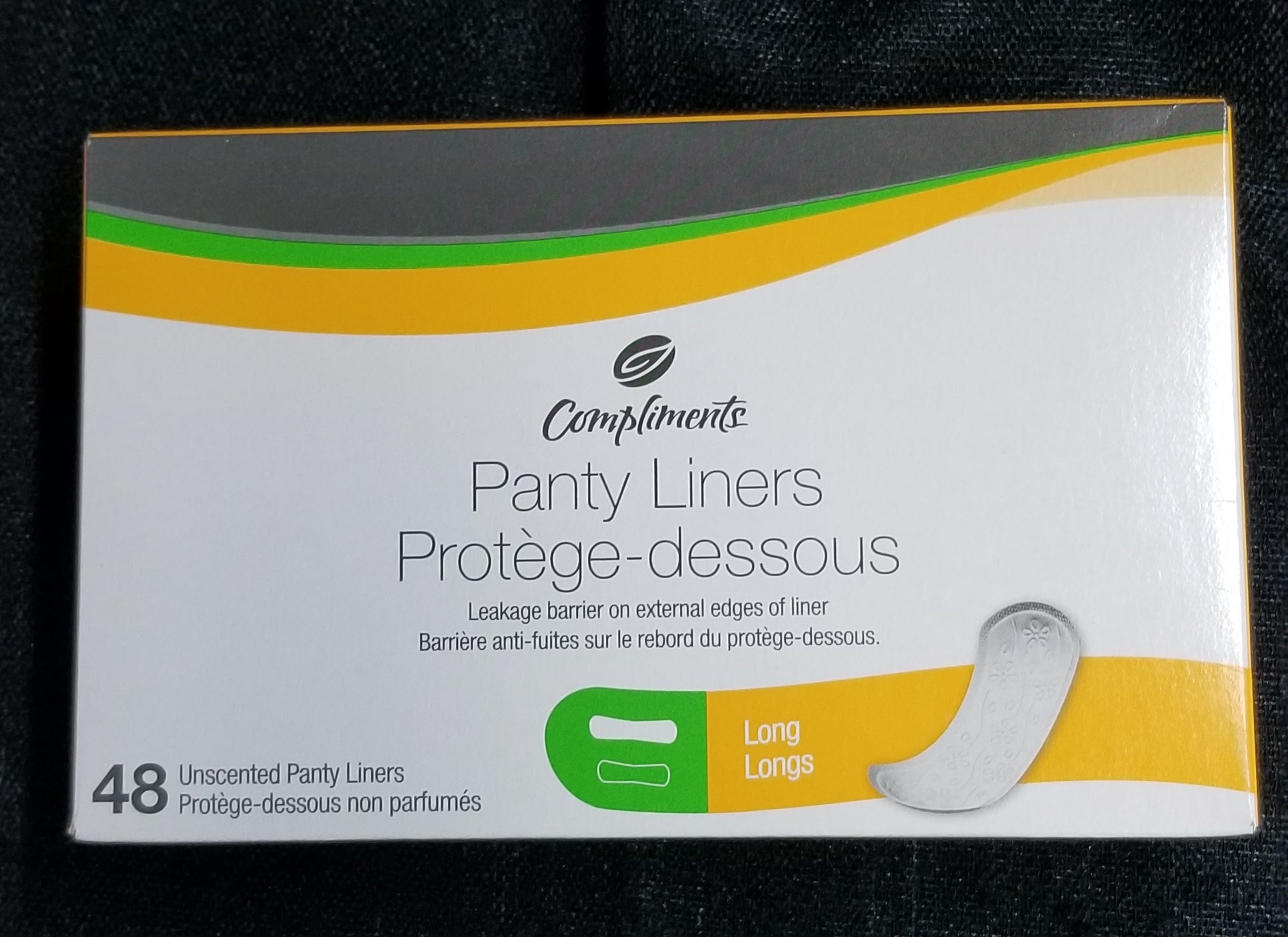 Compliments Long Unscented Panty Liners  48pk