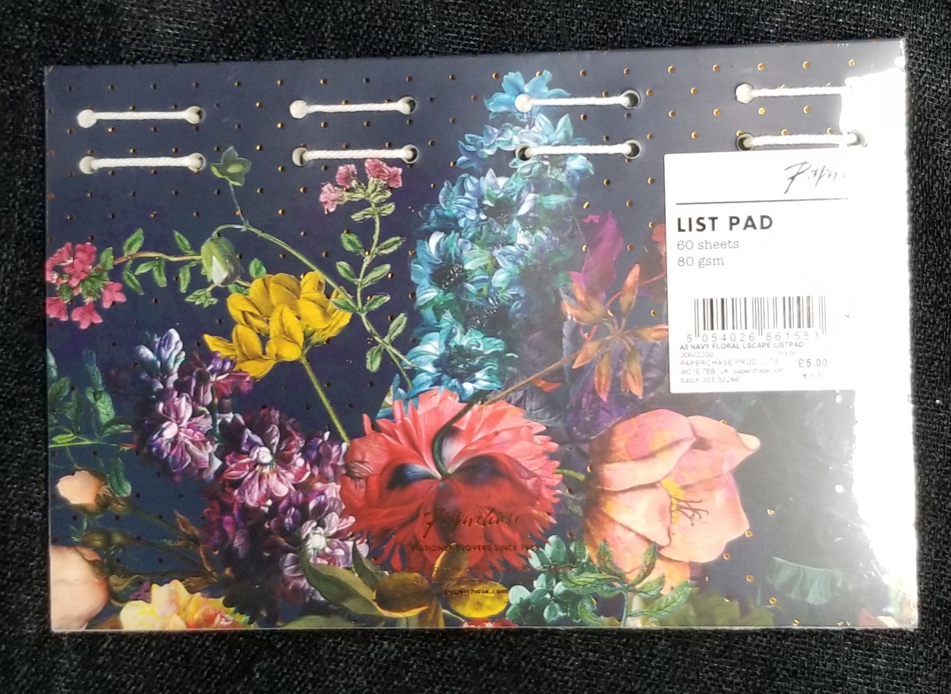 Paperchase Navy Floral Landscape List Pad 60 Sheets