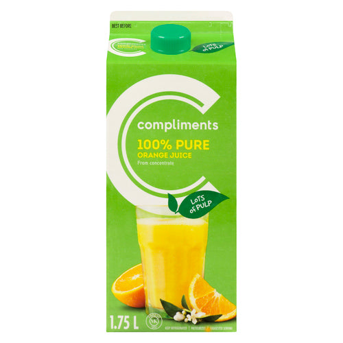 Compliments Lots of Pulp 100% Pure Orange Juice 1.75L