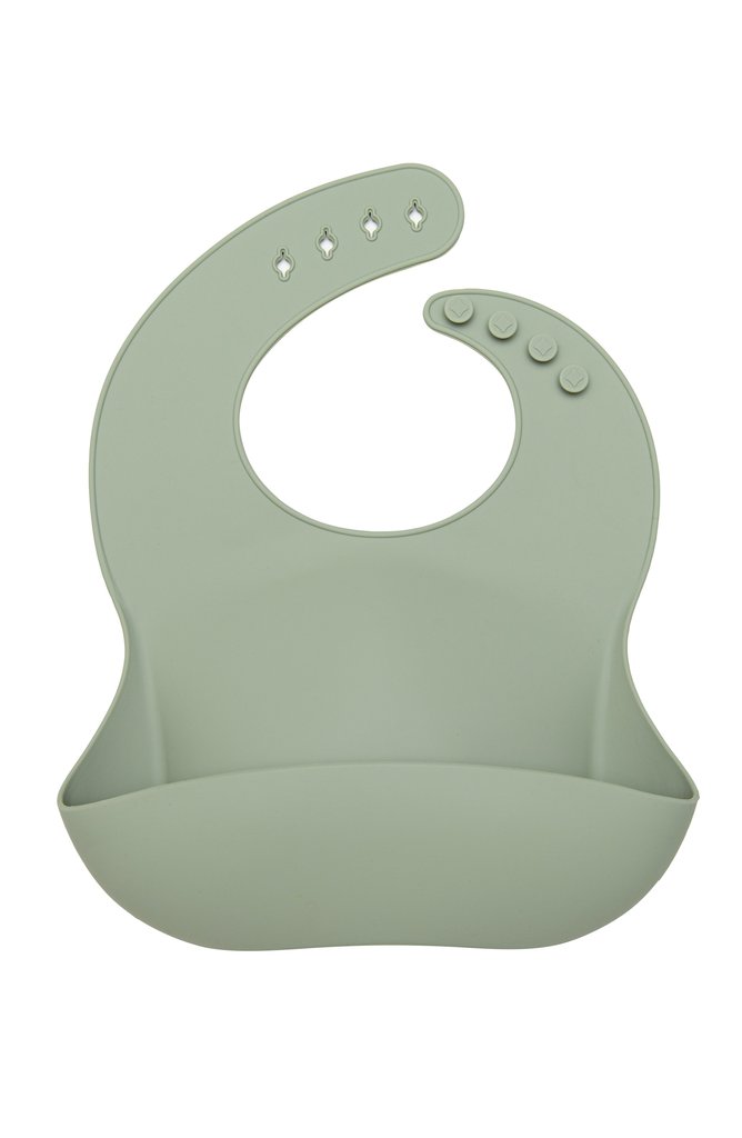 Loulou Lollipop Silver Sage Silicone Bib