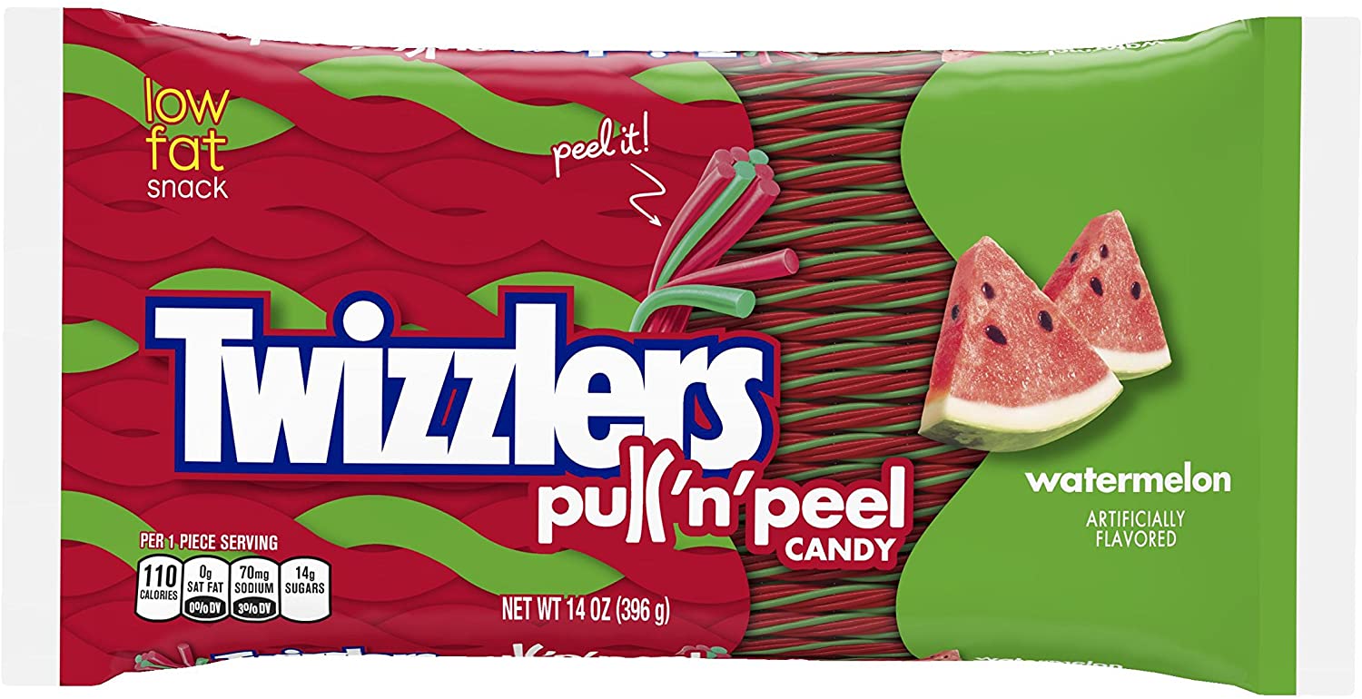 Twizzlers Pull'n' Peel Watermelon Low Fat Candy 340 g