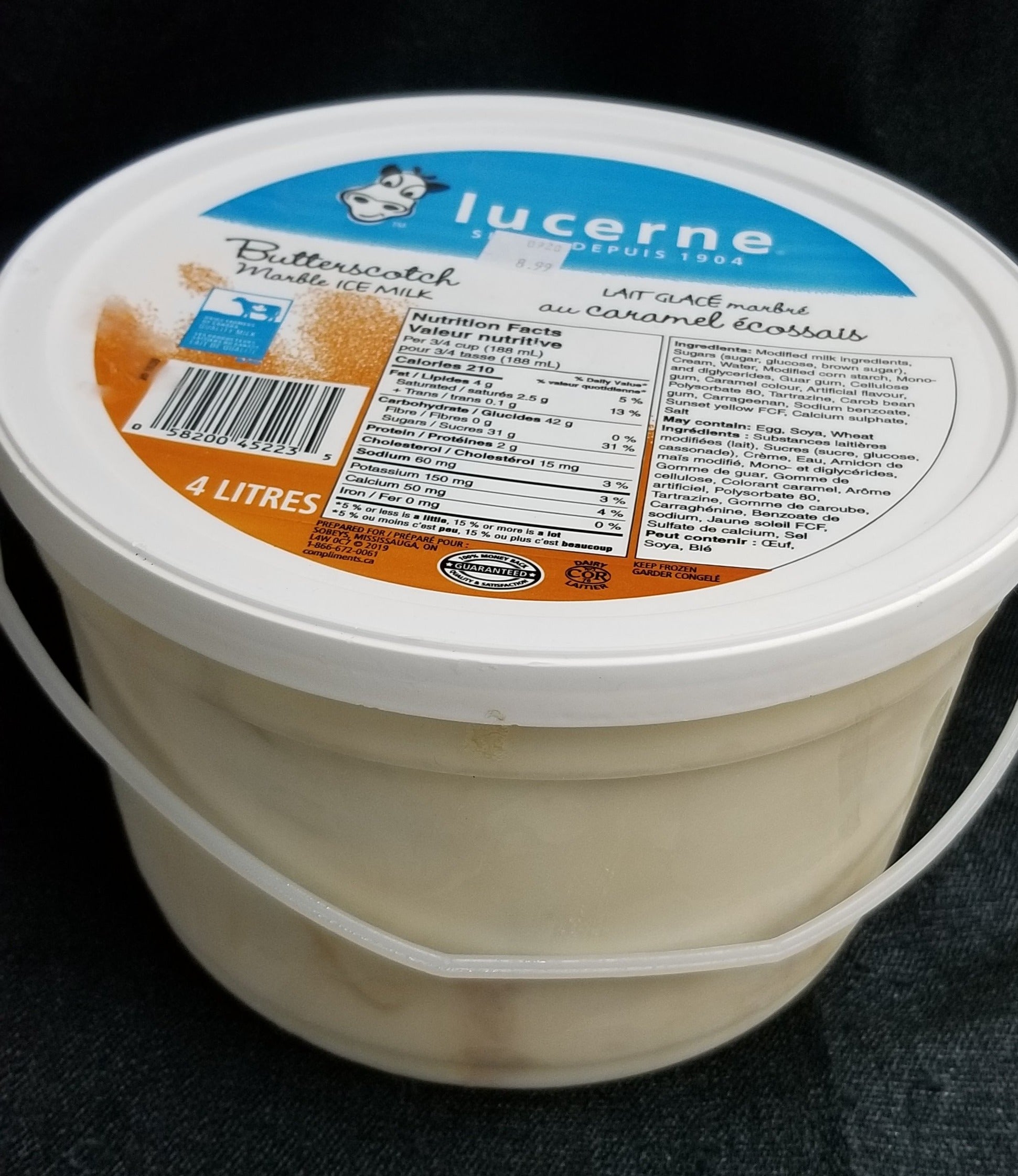 Lucerne Butterscotch Marble Ice Cream 4L