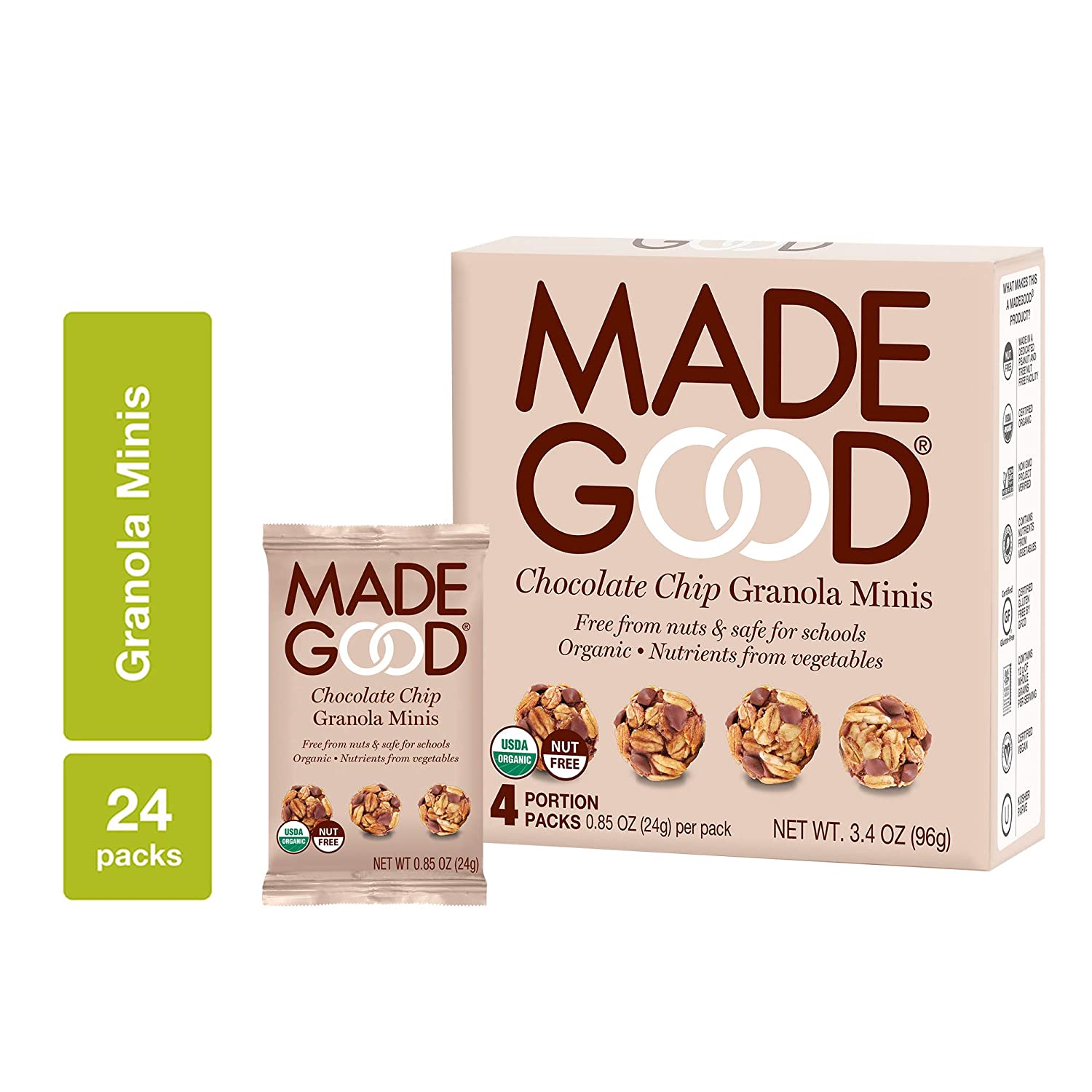 Made Good Organic Gluten Free  Chocolate Chip Granola Mini Bars 30 x 12g