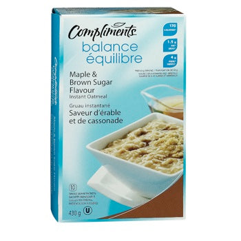 -Compliments Balance Maple & Brown Sugar Instant Oatmeal  430g