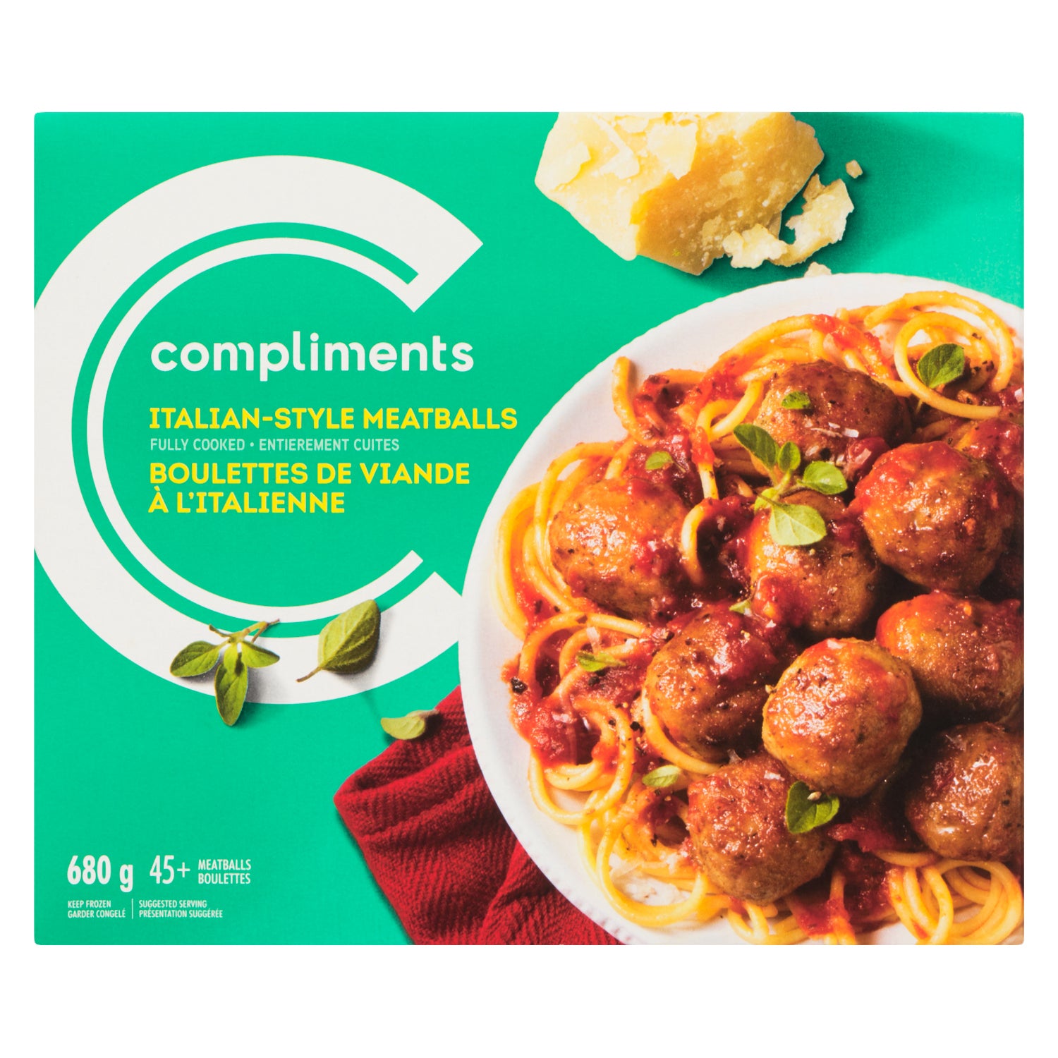 -Compliments Frozen Fully Cooked Italian-Style Meatballs 680g