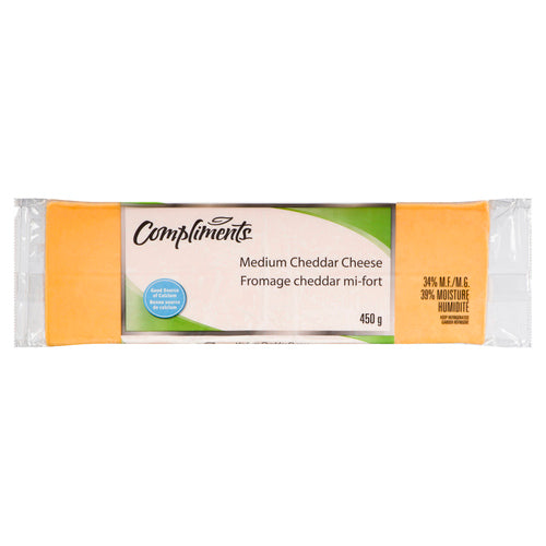 Compliments Medium Cheddar Cheese 450g