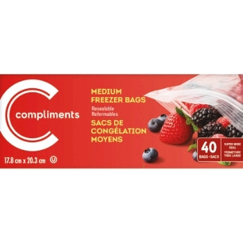 Compliments Medium Freezer Bags 40ct