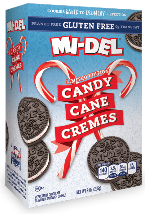 Mi-Del Gluten Free Candy Cane Cremes Sandwich Cookies 255g