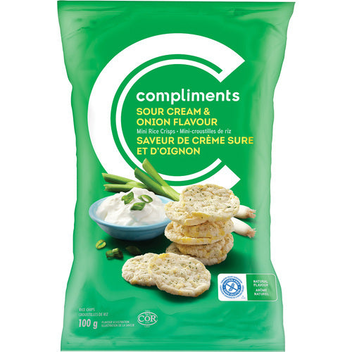 Compliments Mini Sour Cream & Onion Rice Crisps 100g