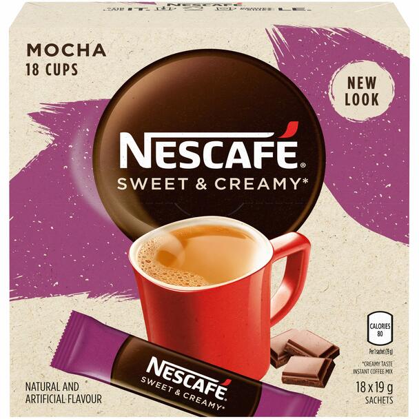 Nescafe Sweet & Creamy Mocha Instant Coffee Sachets 18 x 19g