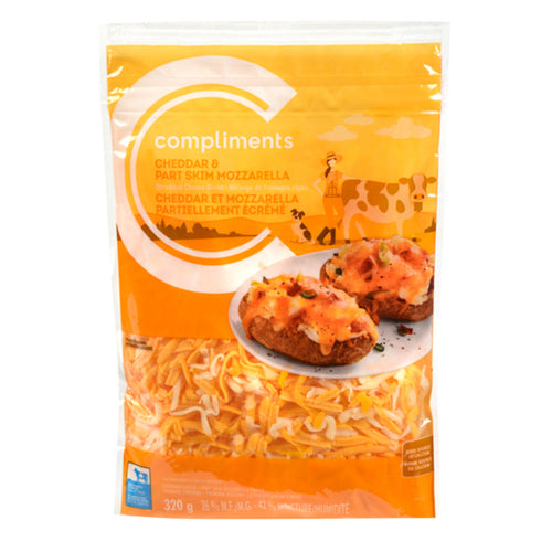 Compliments Shredded Cheddar & Mozzarella Cheese 320g