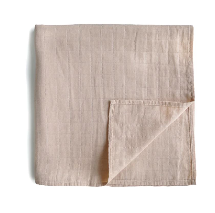 Mushie Swaddle Blanket, Blush