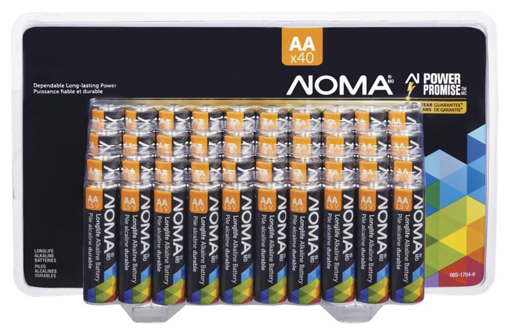 NOMA AA Alkaline Batteries 40ct