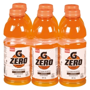 Gatorade Zero Orange Flavor Electrolyte Drink  6 x  591ml