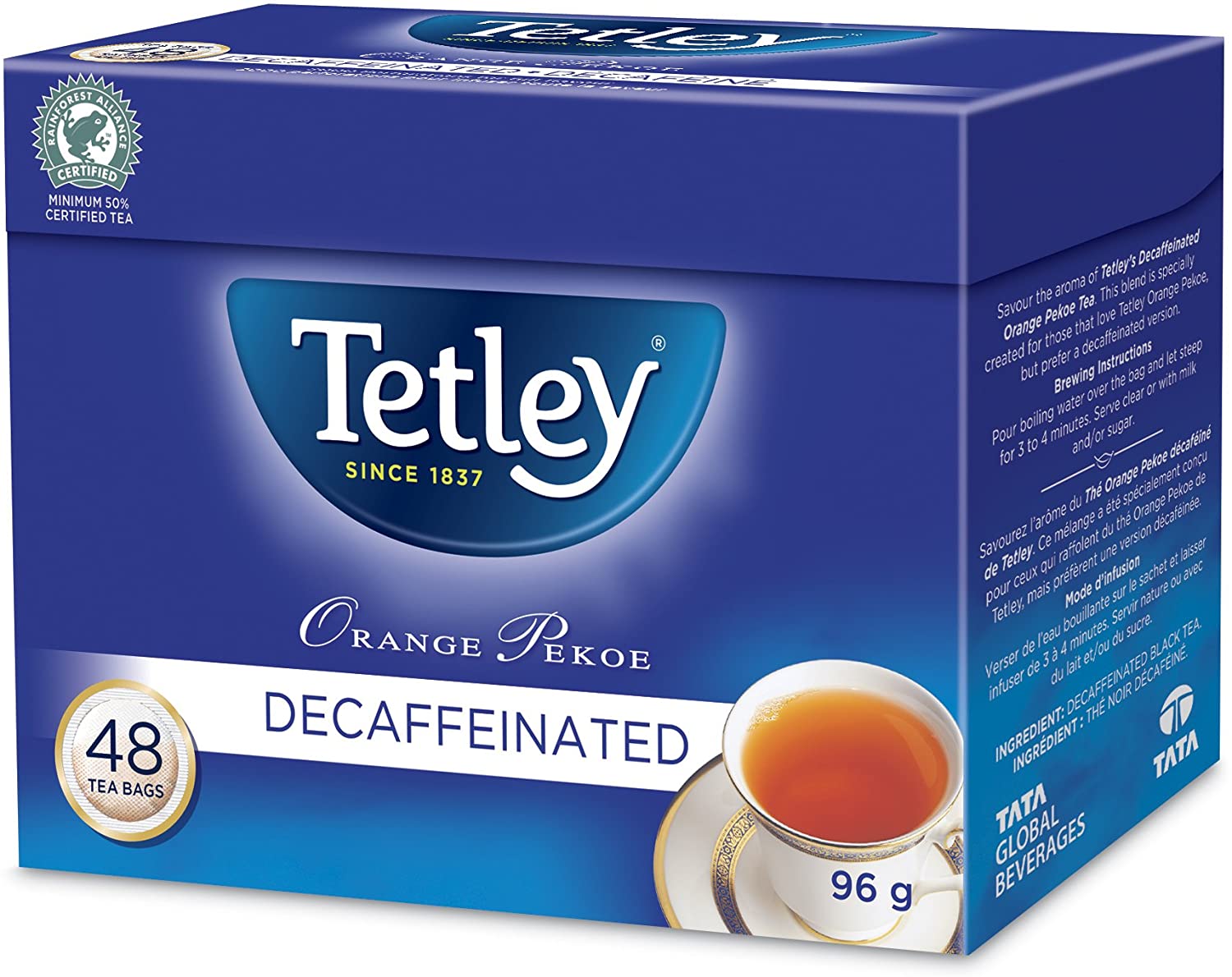 Tetley Orange Pekoe Decaffeinated Tea Bags 24ct