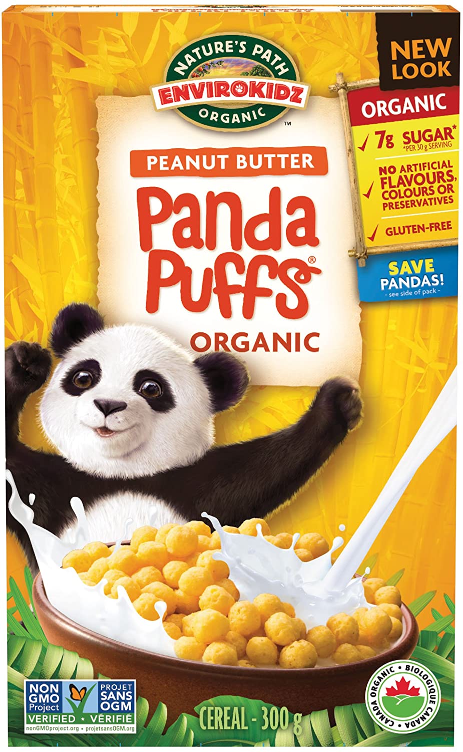 Nature's Path Organic Envirokidz Gluten Free Peanut Butter Panda Puffs 300g