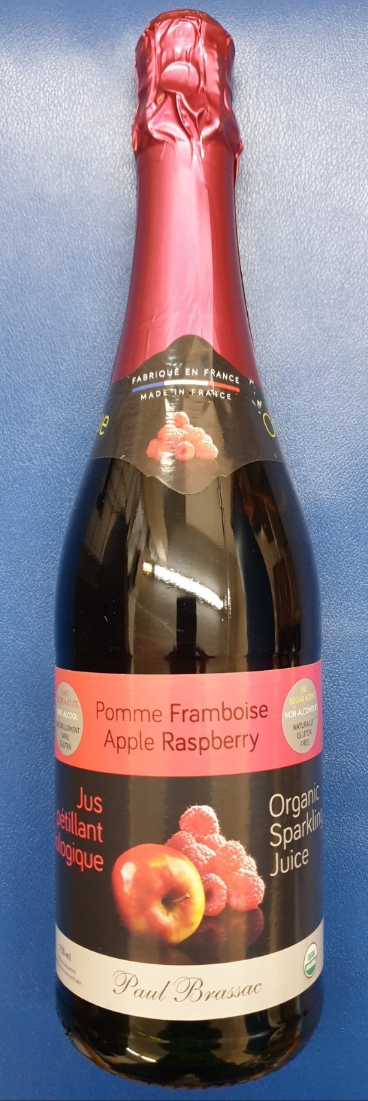 Paul Brassac Organic Apple Raspberry Sparkling Juice 750ml