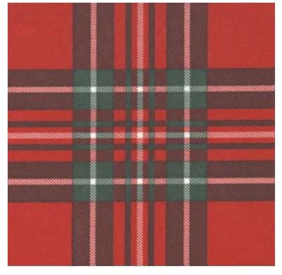 Francoise Paviot Red Plaid Dinner Napkin 20pk