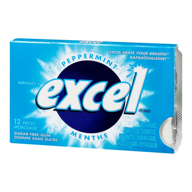 Wrigley's Excel Sugar-Free Peppermint Gum 12pcs