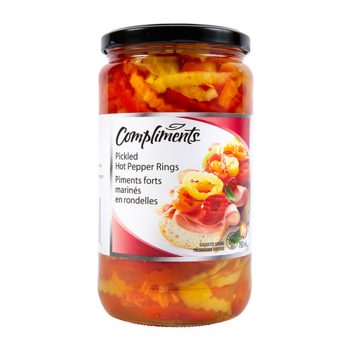 Compliments Pickled Hot Pepper Rings 750 ml