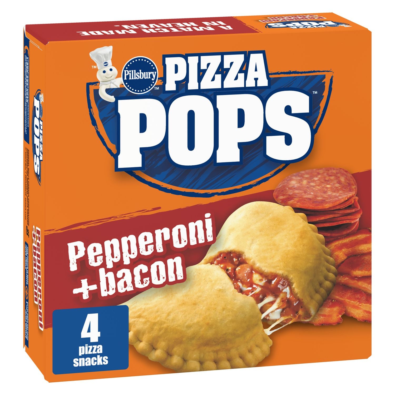 Pillsbury  Pepperoni  + Bacon Pizza Pops 4 Pk  400g