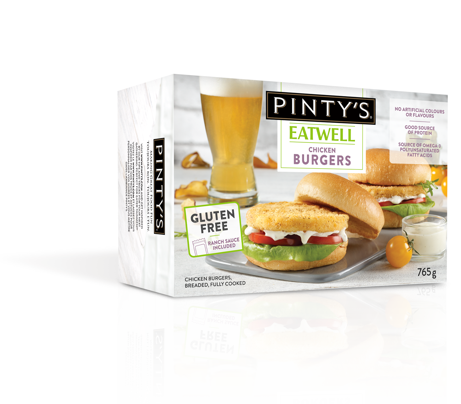 Pinty's Eatwell Gluten Free Chicken Burgers 765g