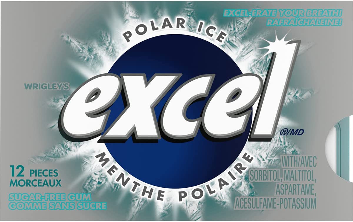 Wrigley's Excel Sugar Free Polar Ice Gum 12ct