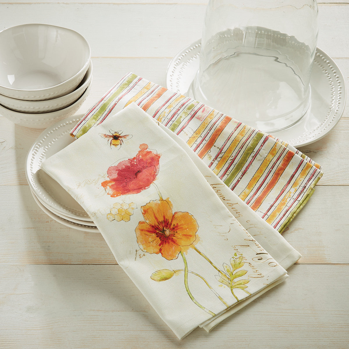 Split P Dishtowel Set of 2 Poppies