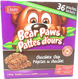 Bear Paws Chocolate Chip Soft Cookies 36 x 1.44 kg