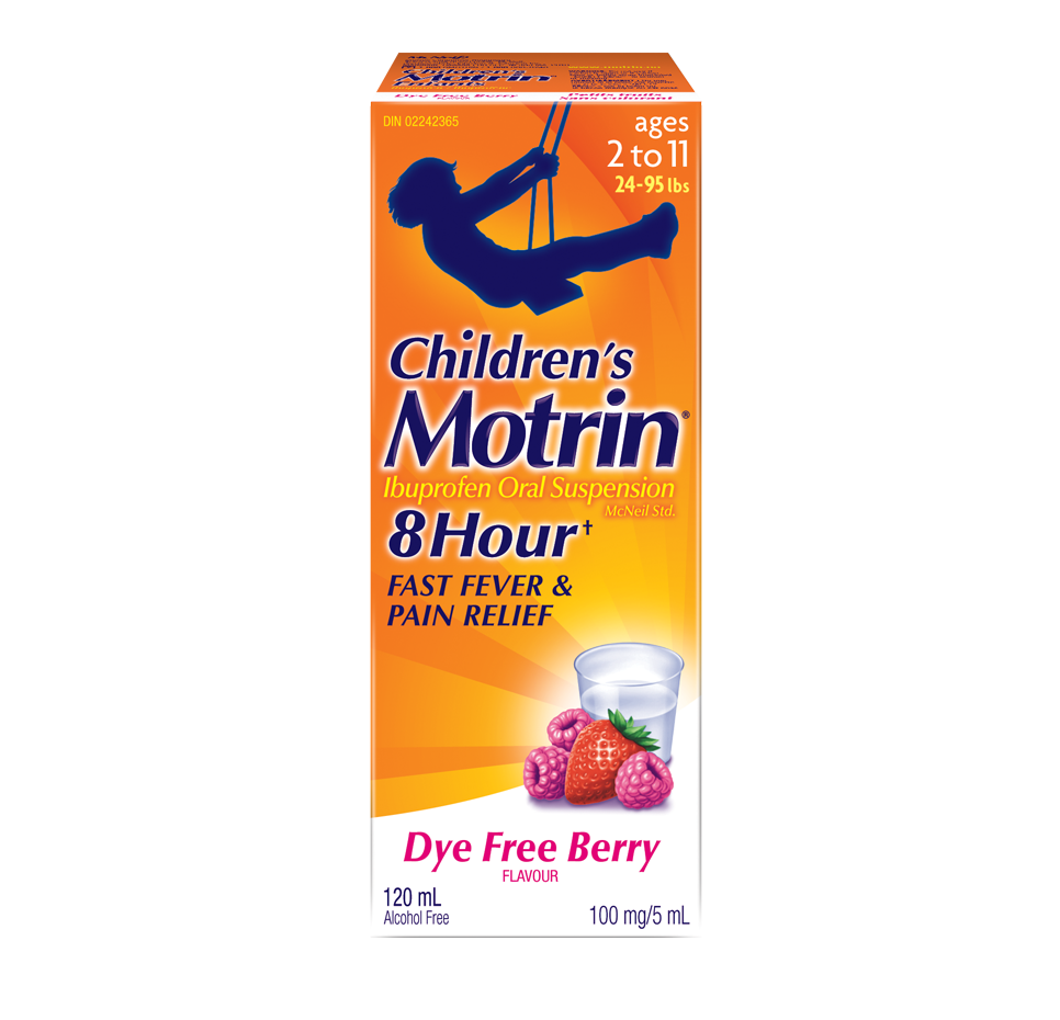 Motrin Childrens 8 Hour Cough Syrup Berry Dye Free 120ml