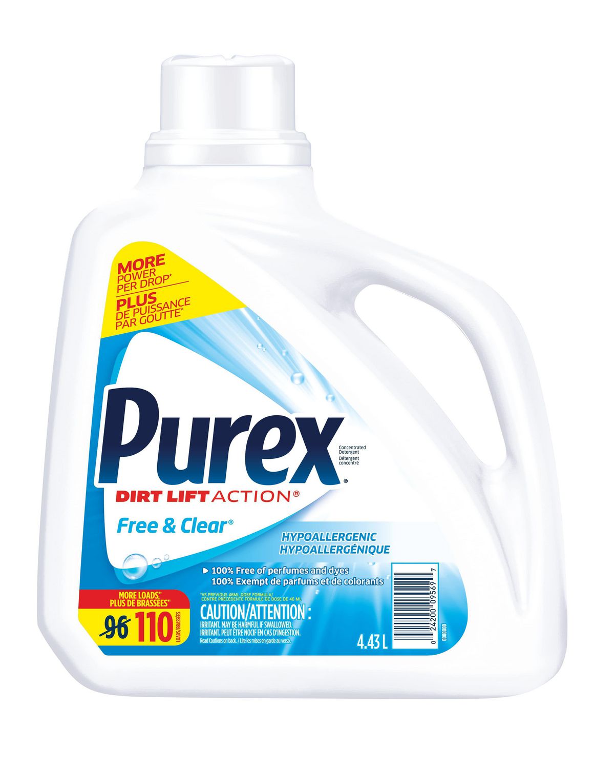 Purex Free & Clear Concentrated Laundry Detergent 4.43L