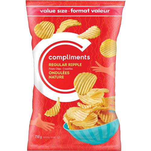 Compliments Regular Ripple Potato Chips 750 g