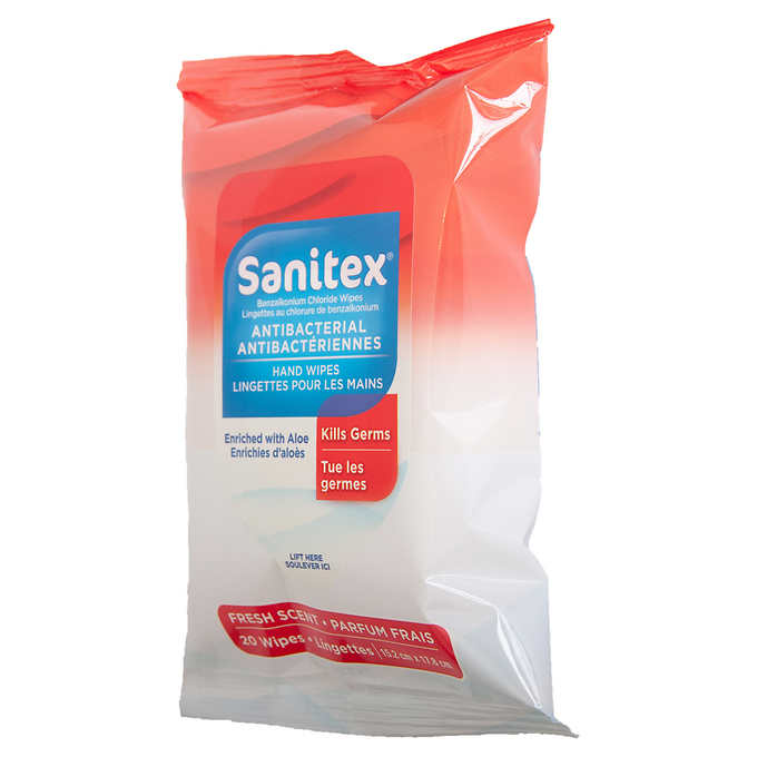 Sanitex Antibacterial Fresh Scent Hand Wipes 20ct