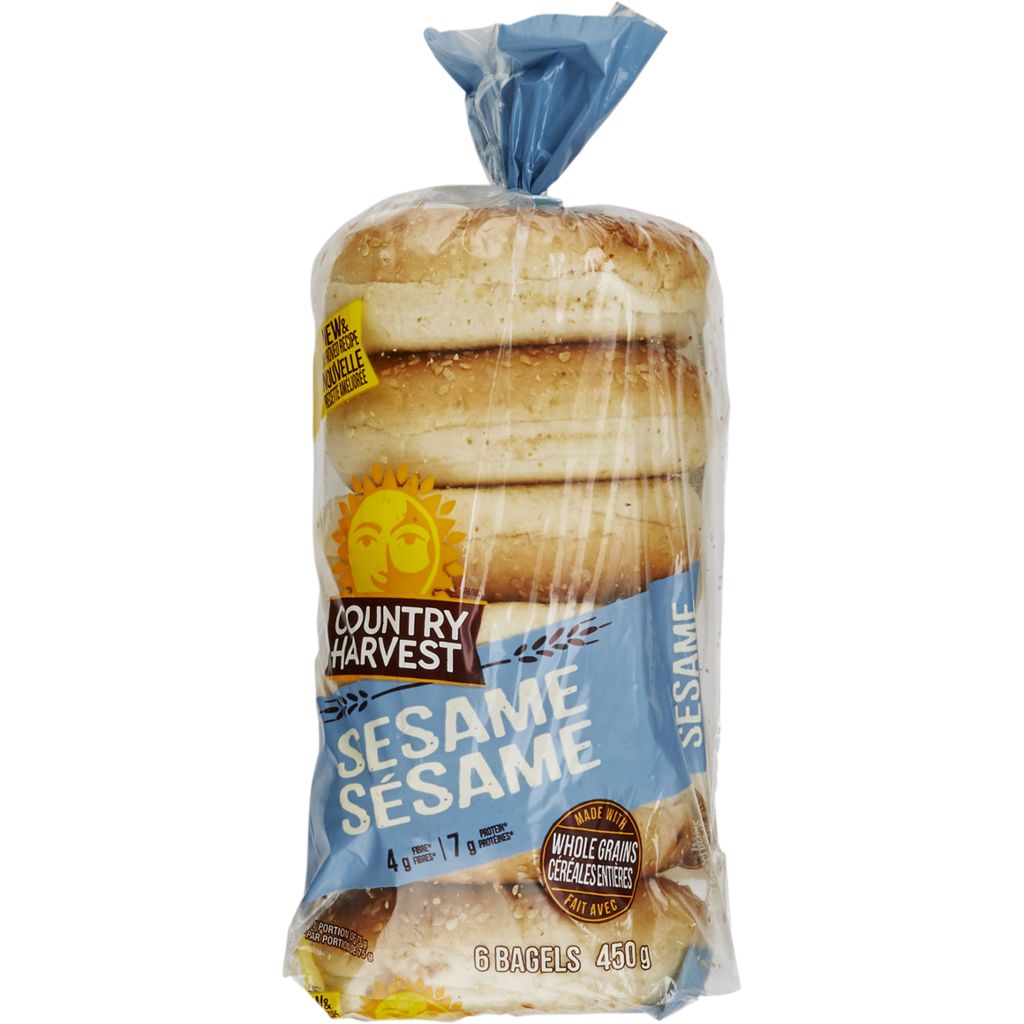 Country Harvest Sesame Seed Bagels 6 x  450g