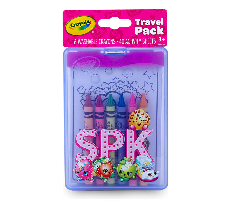 Crayola Shopkins Travel Pack Washable Crayons 6pk