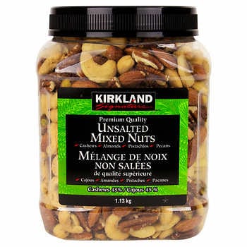 Kirkland Signature Unsalted Mixed Nuts 1.13 kg