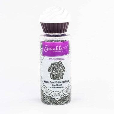 Twinkle Baker Decor Metallic Sand Silver Sprinkles 85g