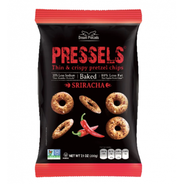 Dream Pretzels Pressels Sriracha Thin & Crispy Pretzel Chips 200g