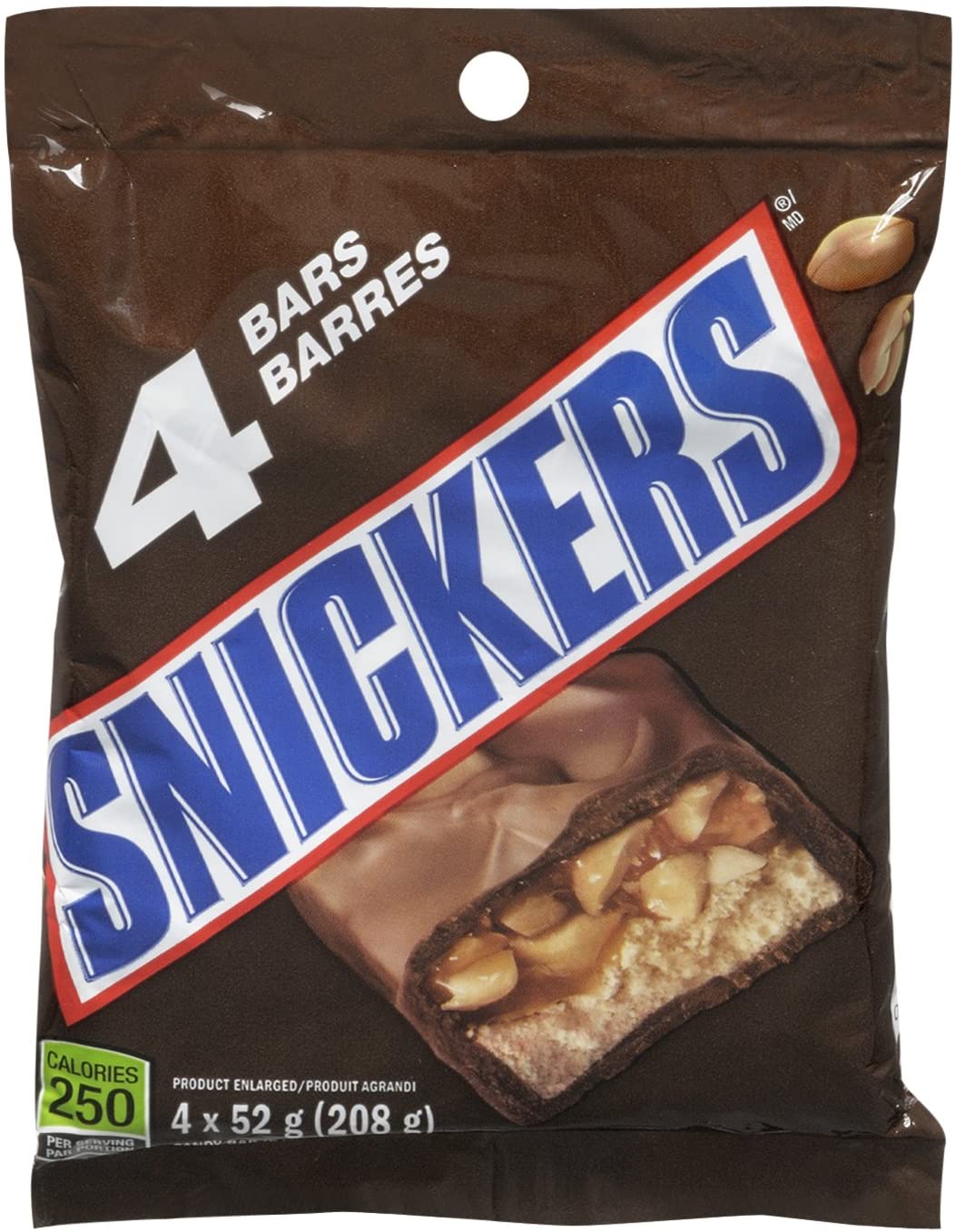 Snickers Chocolate Bars  4 x 52g