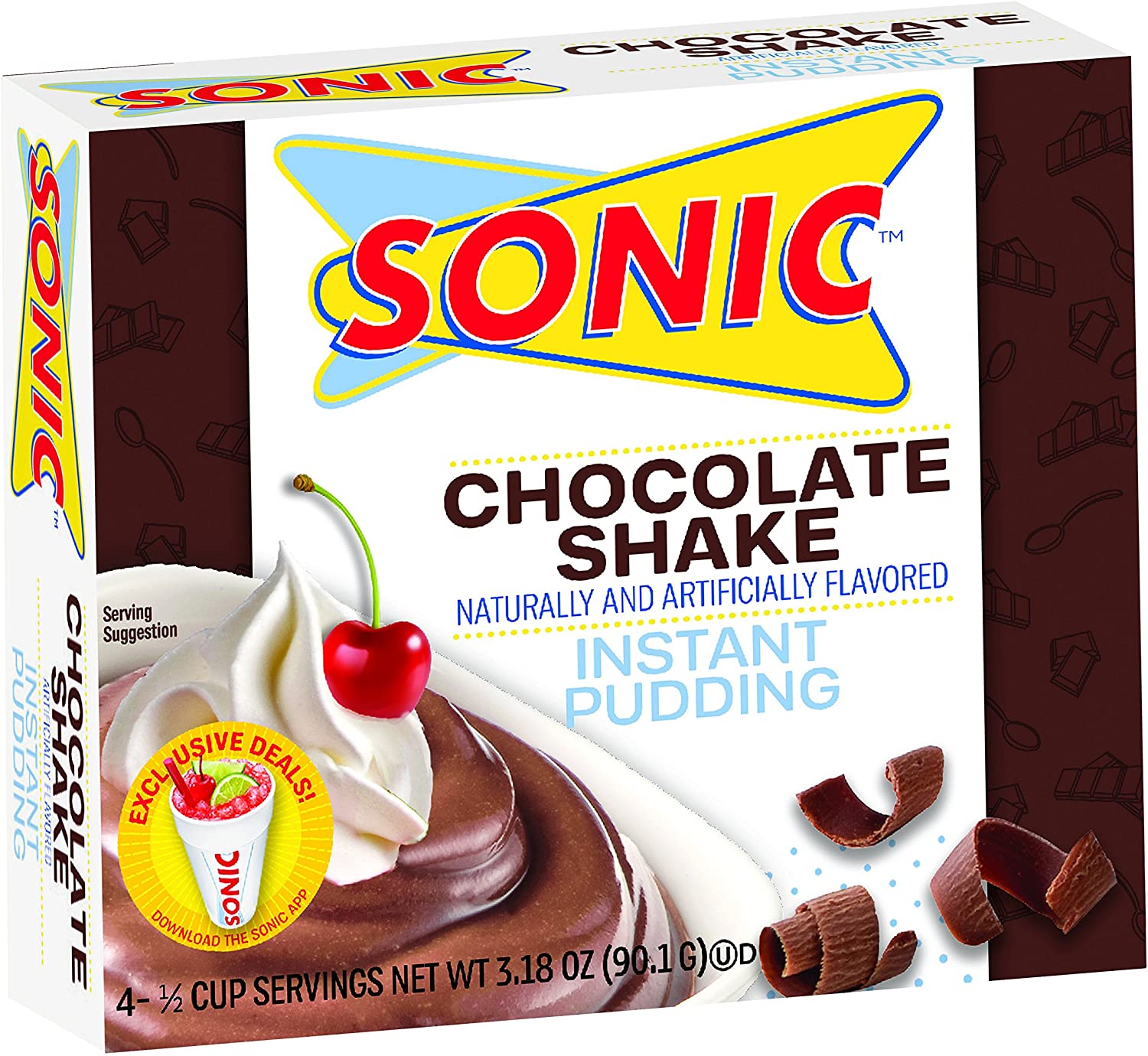 Sonic Chocolate Shake Instant Pudding Mix 90.1g