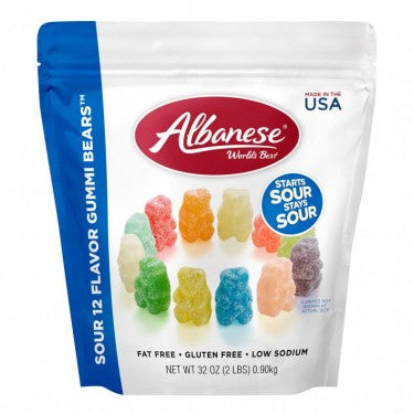 Albanese Sour Gluten Free Gummie Bears 2 lb