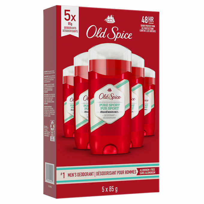 Old Spice Men's Pure Sport High Endurance Deodorant 5 x 85g